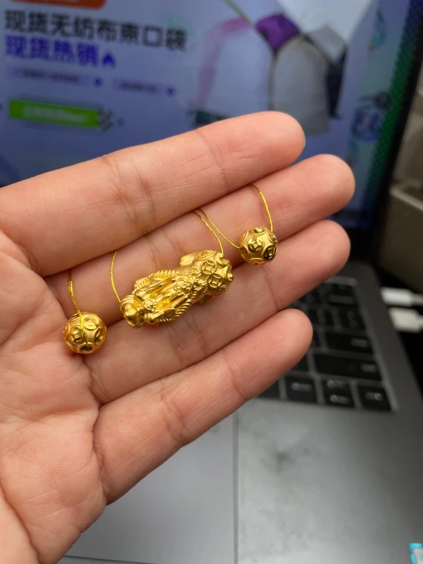 足金如意钱币手串