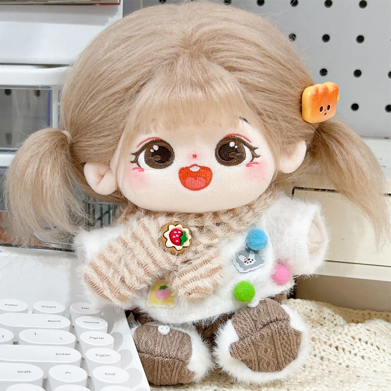 10cm娃衣20cm新款现货冬季毛绒毛衣围巾套装玩偶换装棉花娃娃衣服