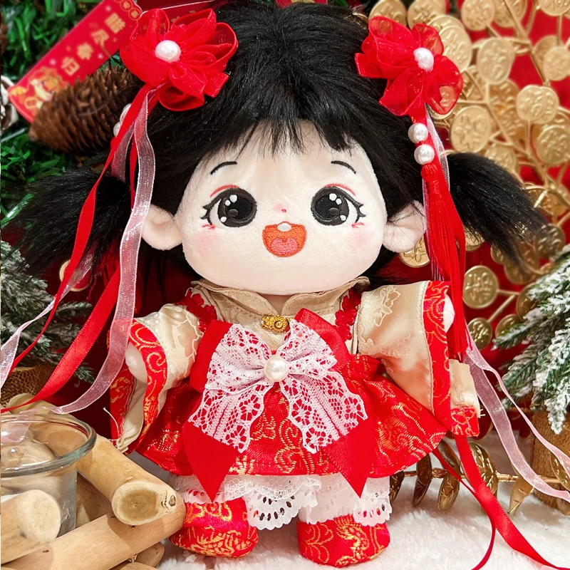 10cm20cm棉花娃娃娃衣玩偶公仔换装衣服可爱新年服拜年服高颜值