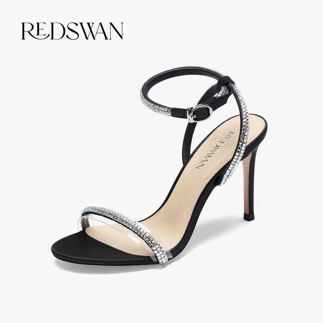 REDSWAN一字带轻奢女士凉鞋优雅气质高跟鞋夏季露趾