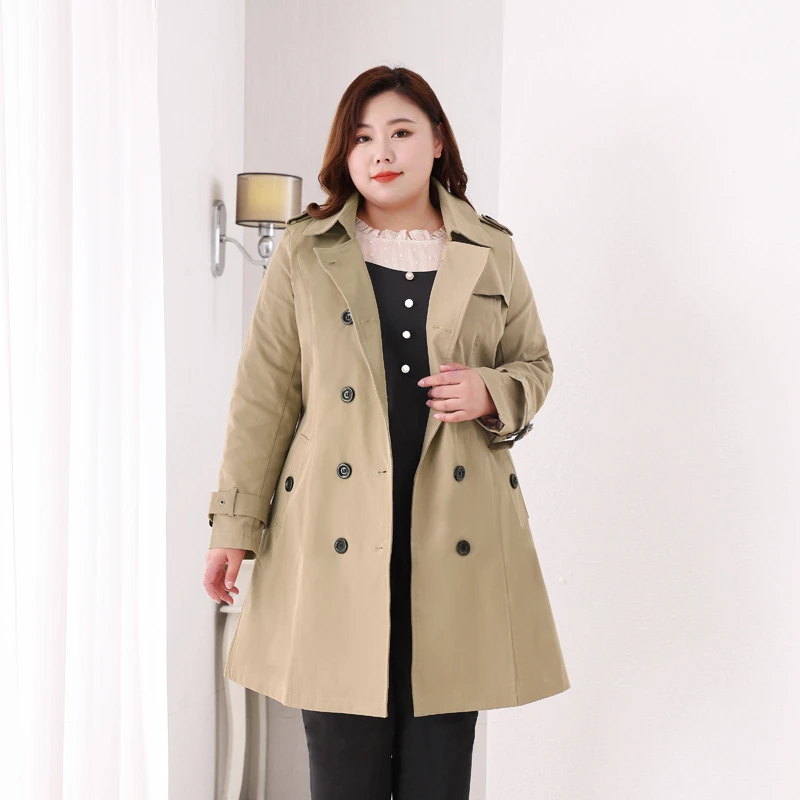 71272T中长款风衣外套大码女装胖mm秋冬新款宽松显瘦上衣休闲大衣