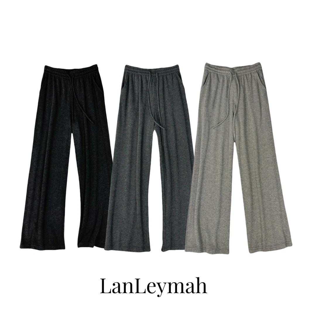 【lanleymah】 磨毛云朵裤 宽松百搭简约大气阔腿裤休闲裤女JK27