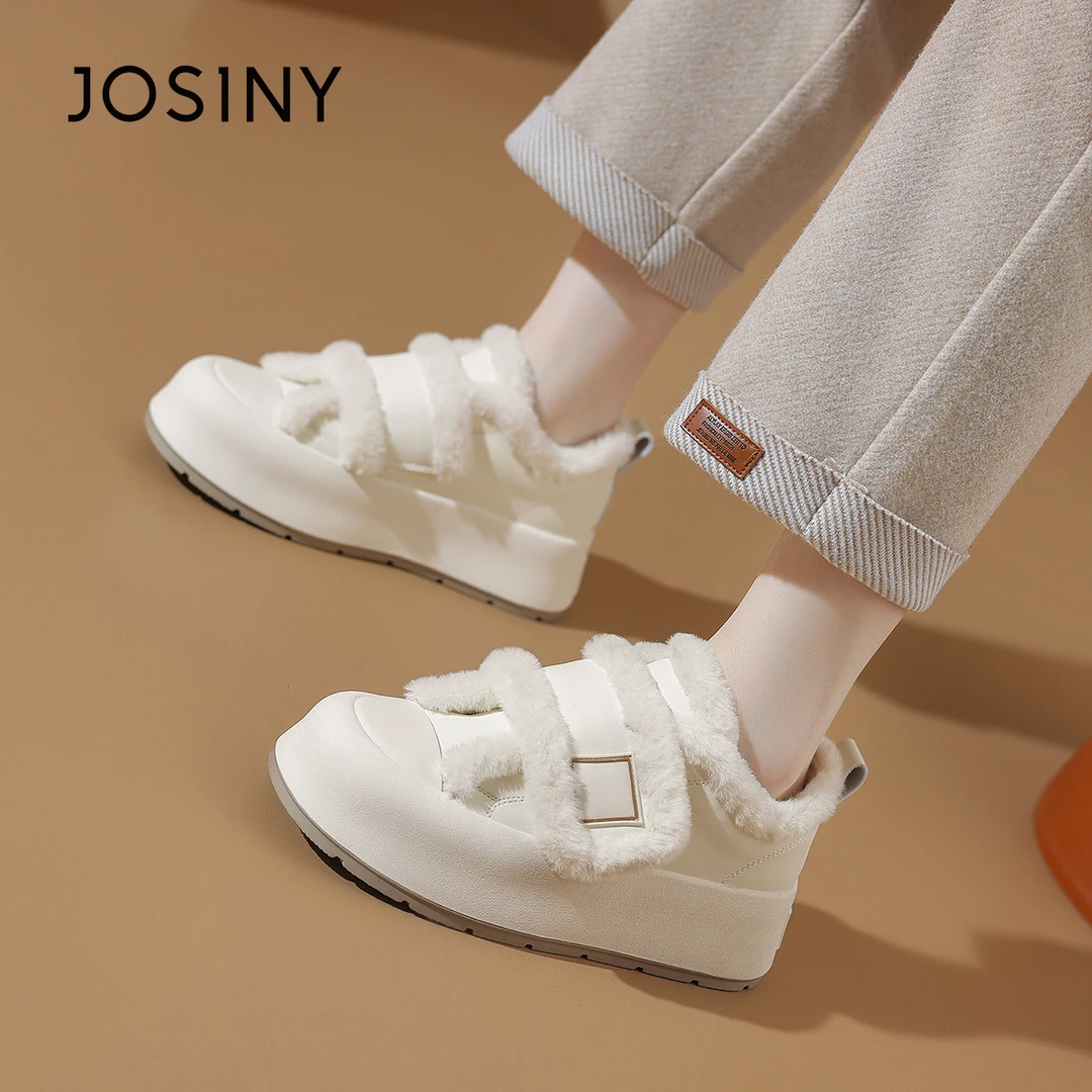 卓诗尼厚底雪地靴女款2024新款冬季加绒棉鞋外穿时尚百搭休闲鞋女