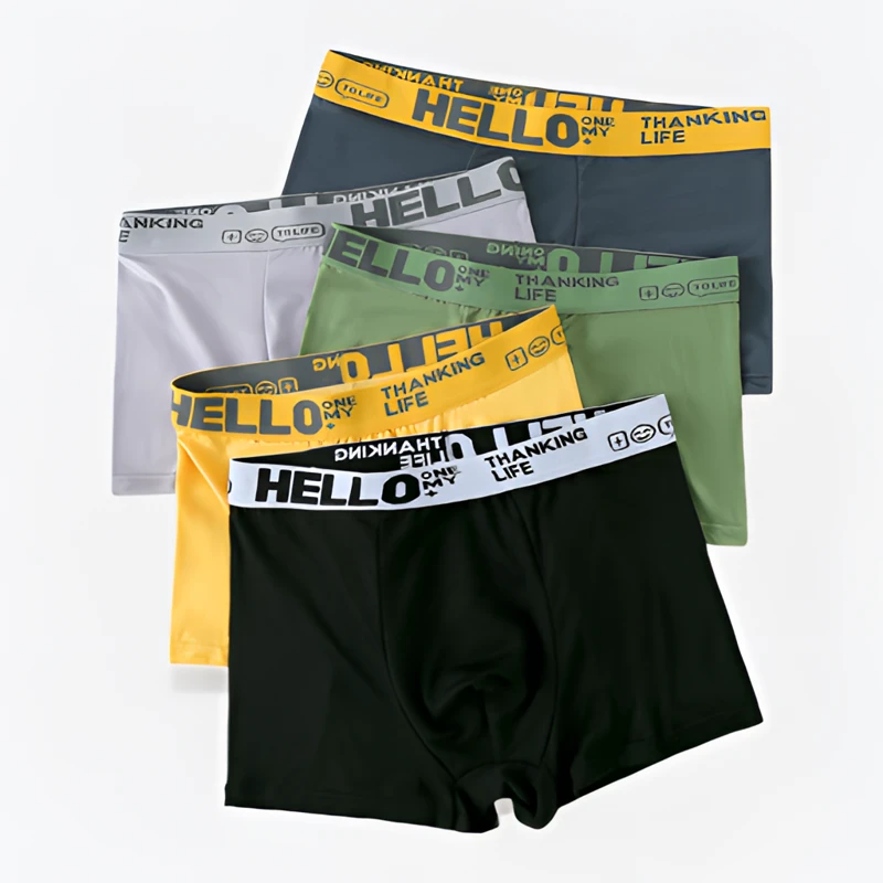 【到手两条】】爆款男士短裤舒适透气平角内裤柔软亲肤男生四角裤Z