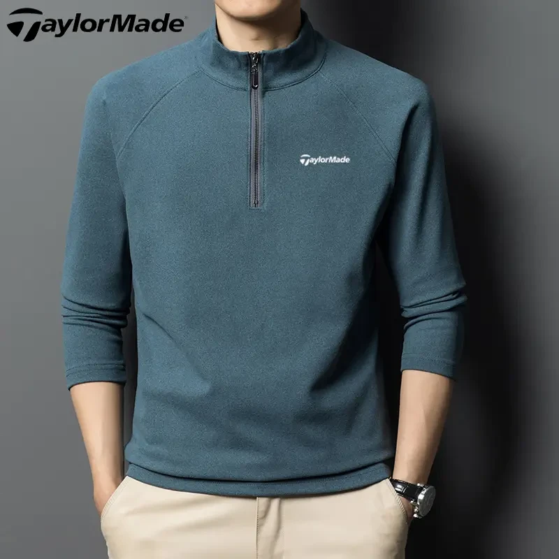 新品Taylormade高尔夫秋冬保暖抓绒打底衣男士长袖弹力运动休闲厚