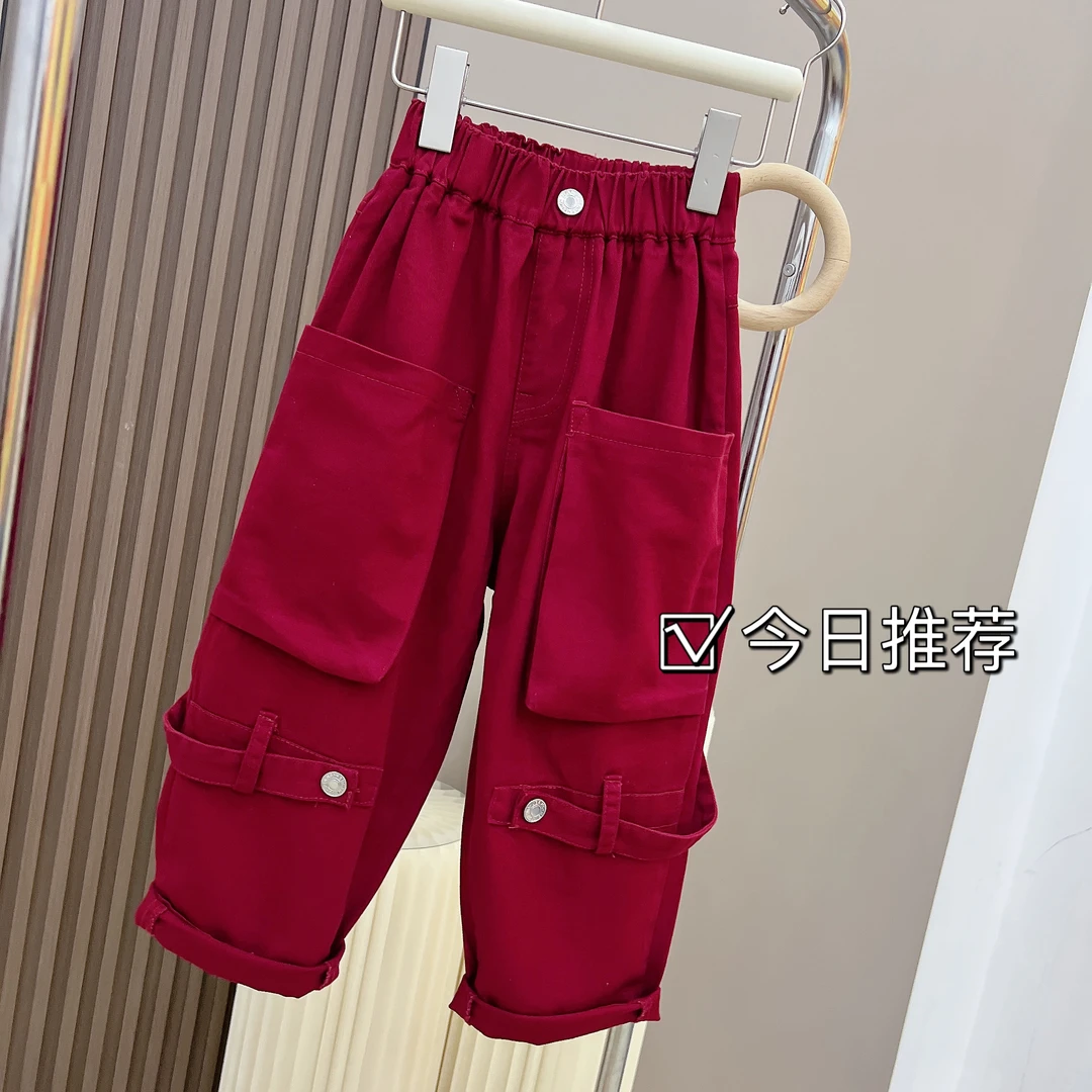 男女童春秋季设计感潮酷哈伦裤中大童休闲洋气工装裤