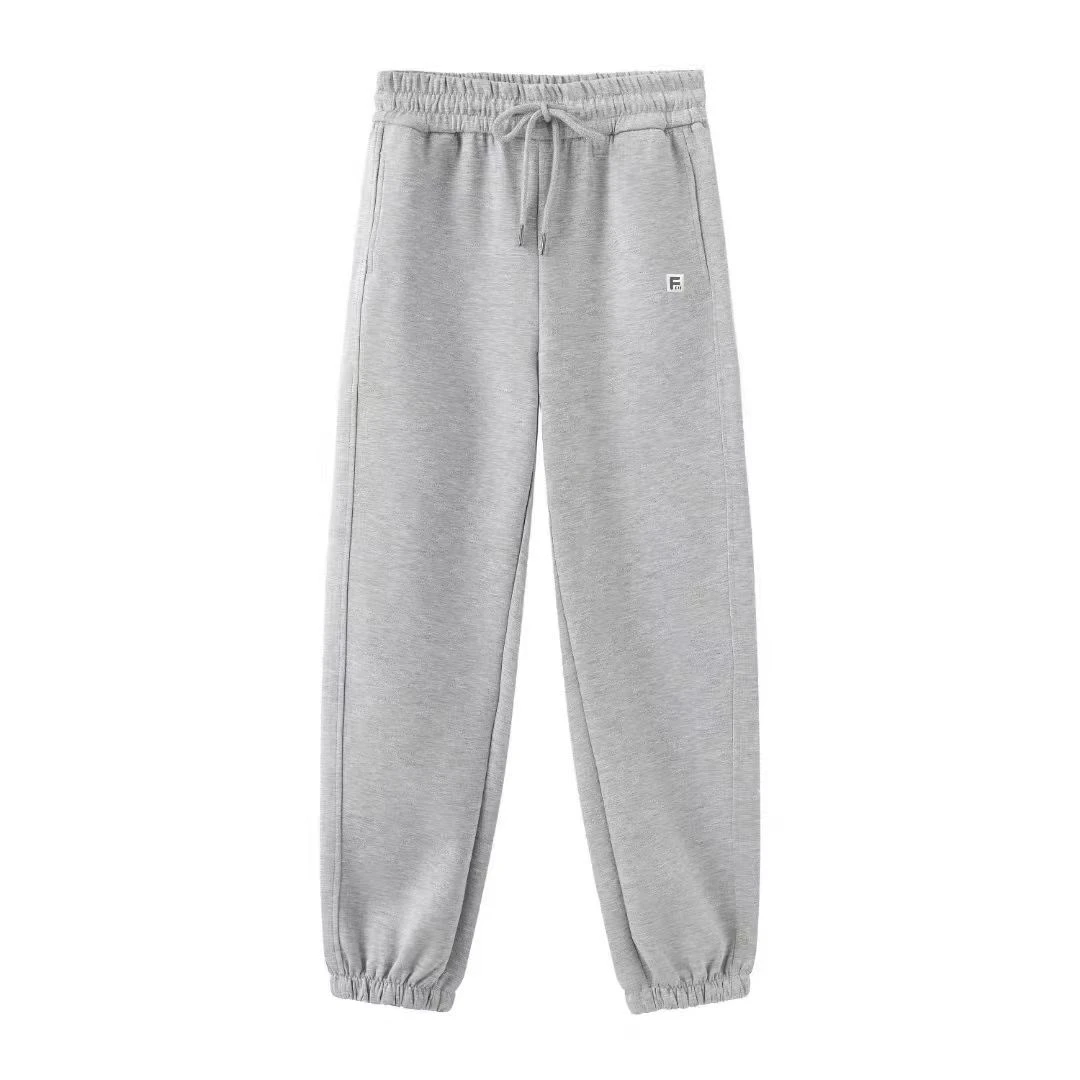 2025春秋加厚纯色时尚束脚卫裤女显瘦休闲百搭宽松运动重磅舒适