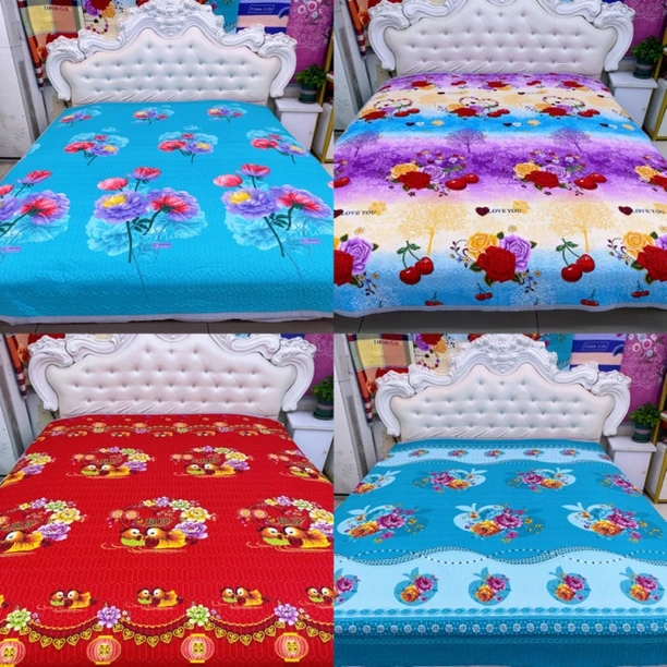 多花形双人床单220cm ×230cm床盖绗缝双面夹棉两用可铺可盖加厚