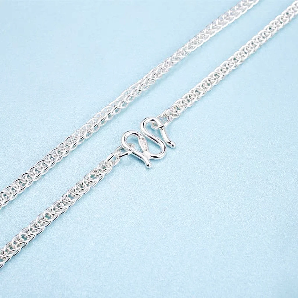 链子足银 足银999万能链万能肖邦链女款项链银首饰挂件配链毛衣链