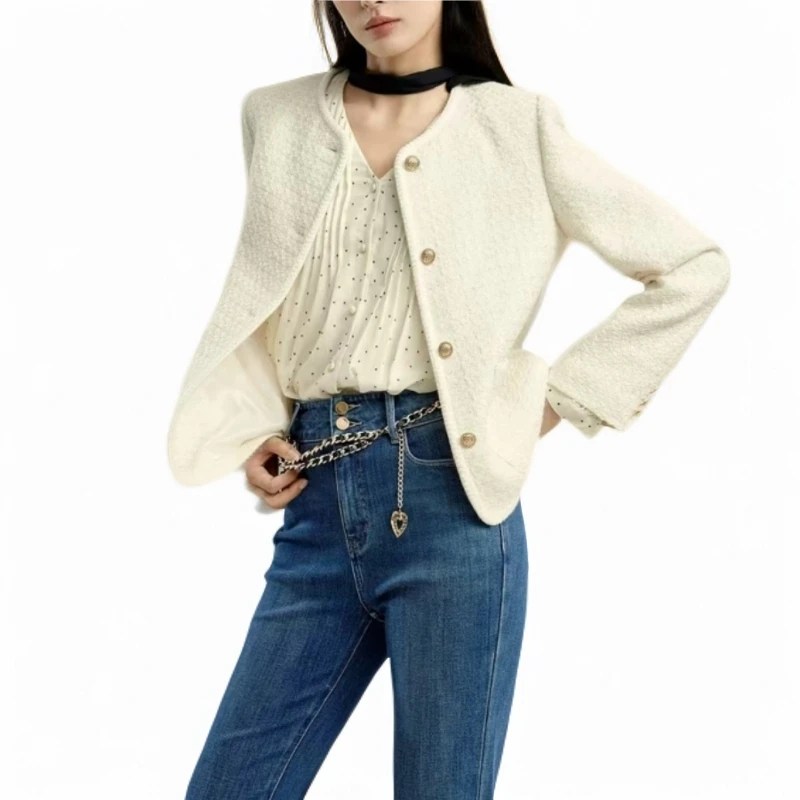 小香风单排扣花呢法式外套2024秋季新款百搭时尚名暖长袖上衣