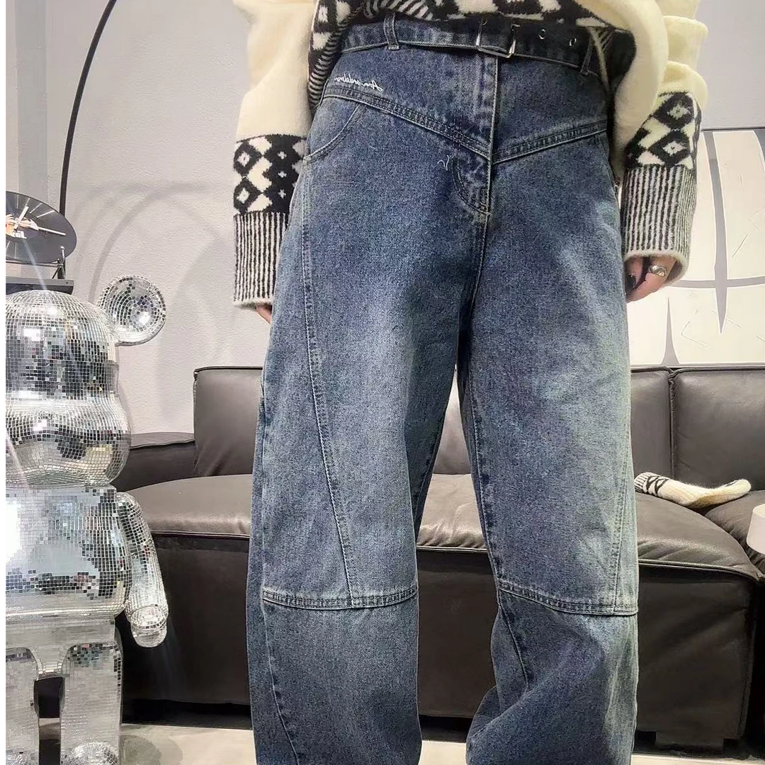 《赵小姐推荐》腰带弯刀早春牛仔裤