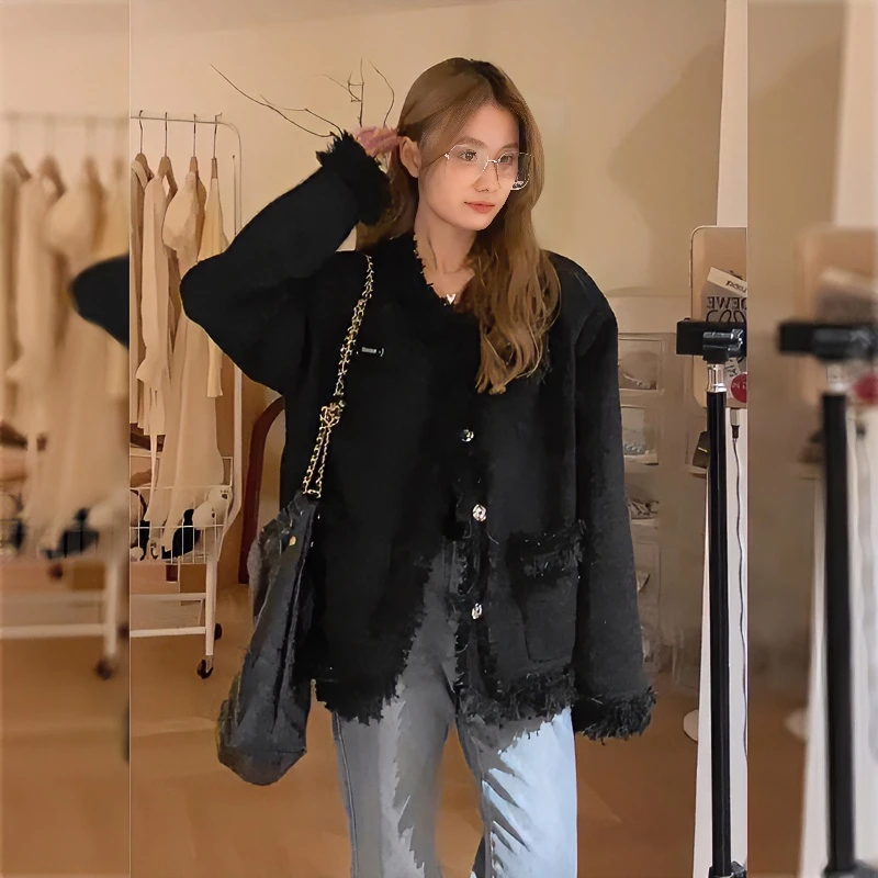 法式名媛高级温柔时尚百搭显瘦小香风流苏编制短外套2023年春秋女