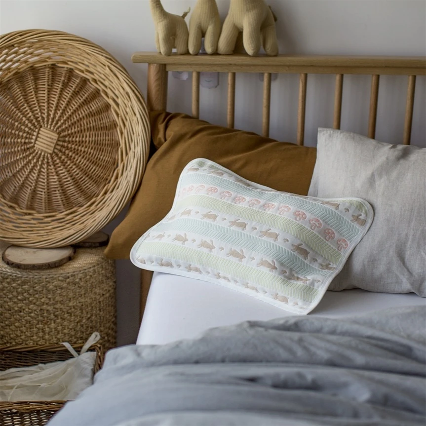 雅赞【六层儿童枕套】柔软单人幼儿中童儿童枕套纯棉透气机洗可爱款