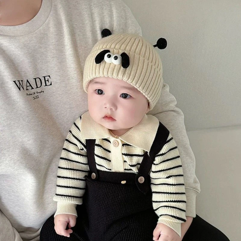 宝宝帽子秋冬季可爱超萌针织毛线帽保暖加厚新生婴幼儿宝宝套头帽