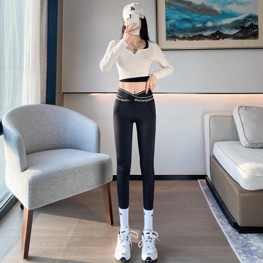 【诺游优选】22019海豚打底裤女外穿薄款九分裤紧身提臀芭比裤