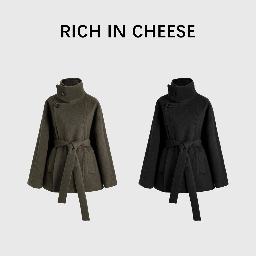 RICHINCHEESE 冬日宿命 加棉款大衣外套冬季气质复古名媛显瘦