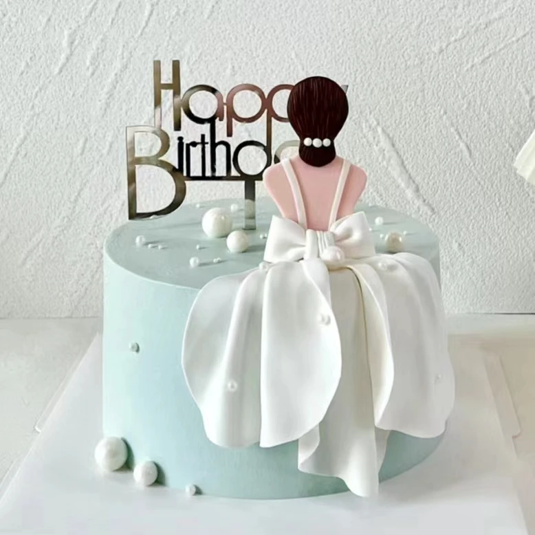抖音畅销女神背景夹心蛋糕小仙生日蛋糕动物奶油全国本地同城配送
