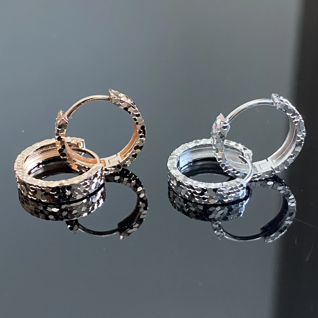 18k碎碎金耳圈 新款 多样性发货其一