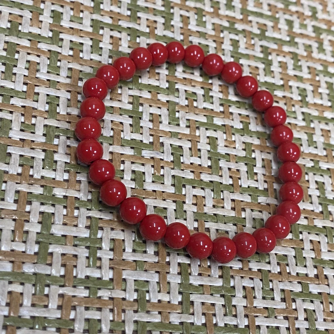 含辰砂工艺品2404070019 HN 朱砂素圈手串