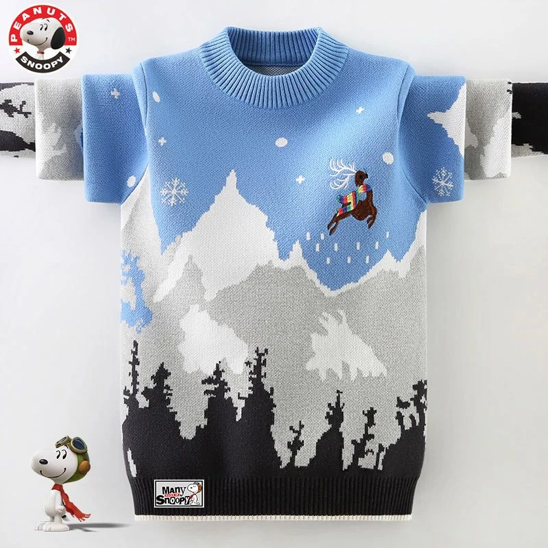 /男童毛衣儿童韩版中大童秋冬加厚保暖针织衫洋气潮