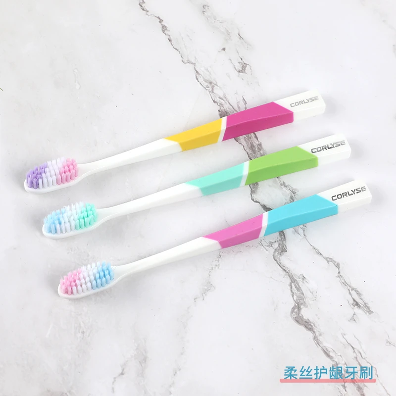 卡莱丝10支拼接版彩色软毛家用护龈牙刷独立