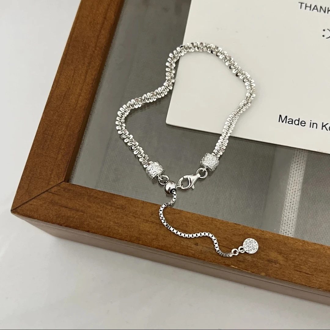 925银手链 《满天星辰》定制款波光粼粼闪钻抽拉手链