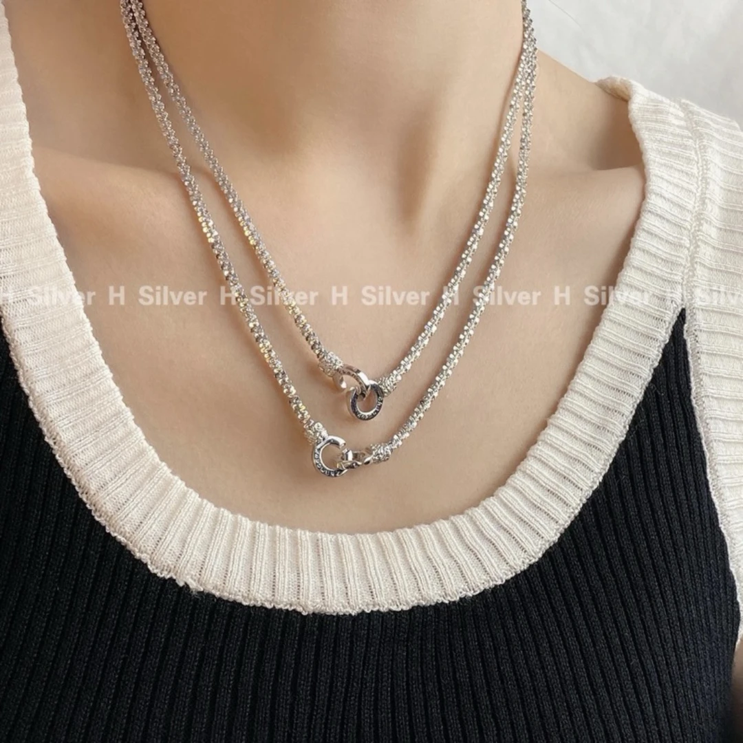 坠链均925银 《波光粼粼》韩版气质风轻奢款波光粼粼亮闪项链