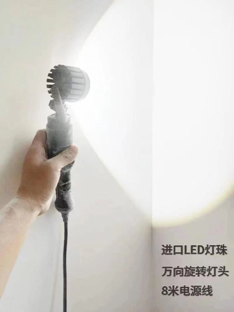 清角灯腻子墙面打磨效果验收灯阴角照明高亮度广角射灯装修找角灯