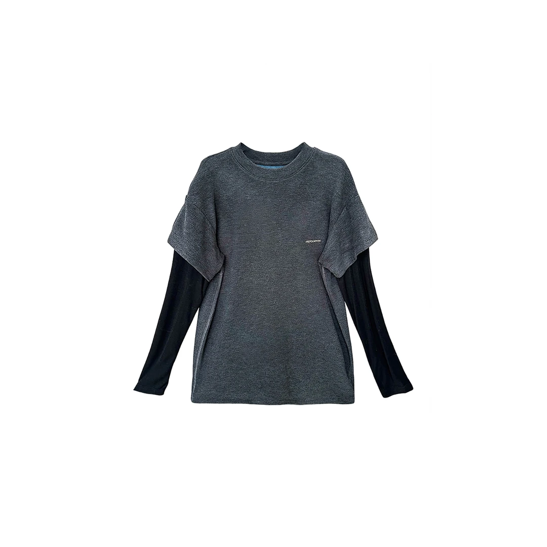 【茉舍】【新品】REFOUND TEN 假两件加绒长袖T恤 CX009-750