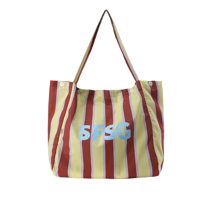 【茉舍】 SFSG 多色粗条纹LOGO单肩包 SFG4BSB021-179