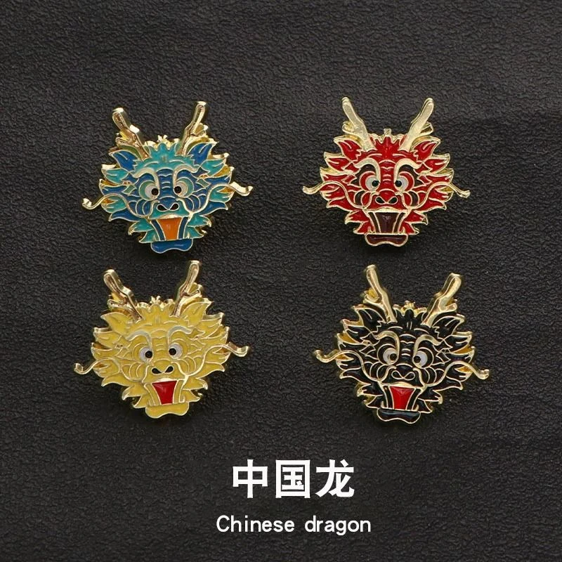 2024新款龙年龙头中国风生肖金属徽章衣服胸章衣服本命年配饰装饰