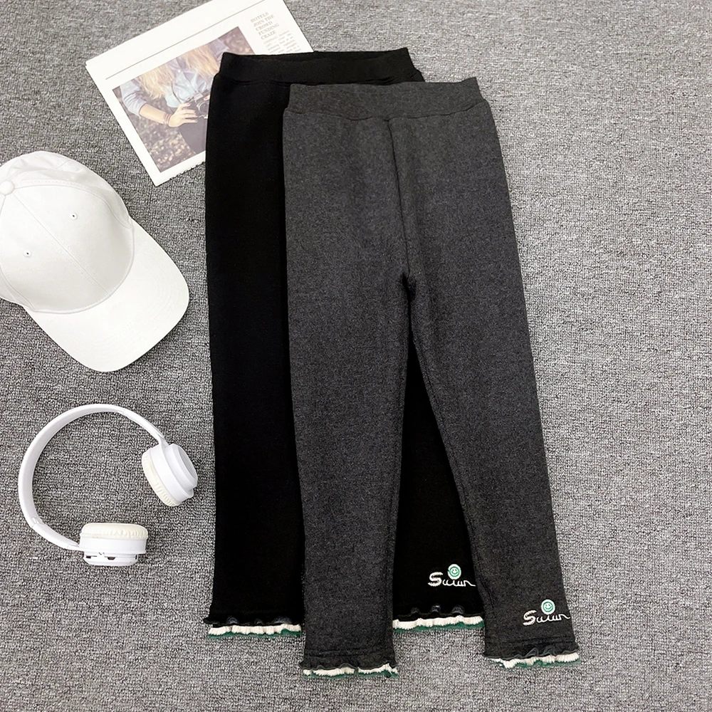 女童打底裤洋气加绒加厚冬季外穿一体绒保暖神器K-zb2377简约童品