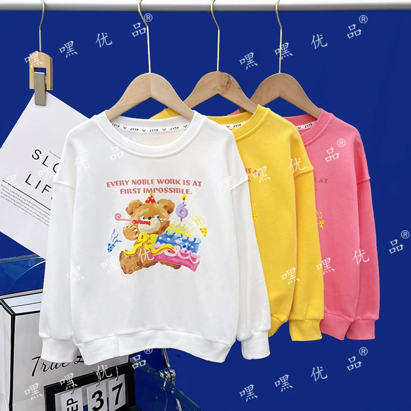 春款套头儿童宽松动漫印花卡通小熊休闲卫衣 W-zb1585 简约童品