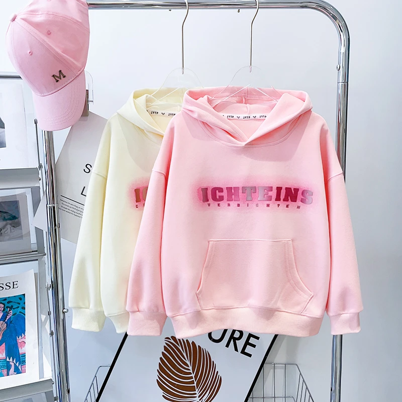 春秋新款2023儿童童装前片印花字母休闲帽衫 M-zb1988 简约童品