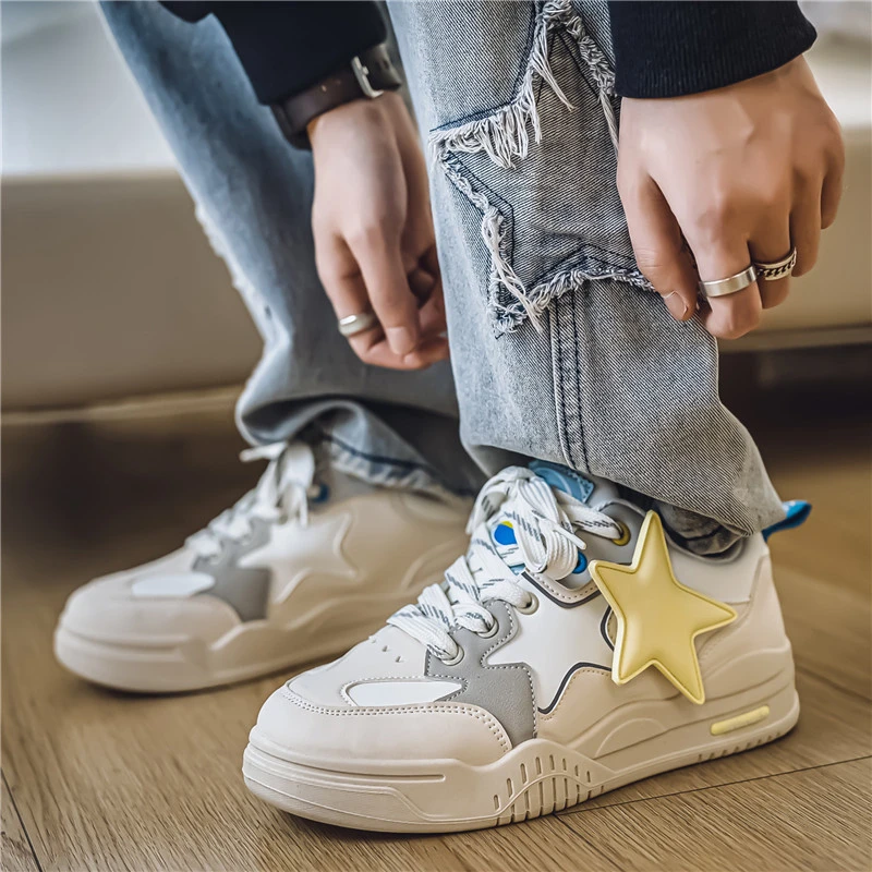 休闲板鞋鞋子百搭潮流潮鞋学生韩版低帮男士增高春季厚底ins秋季