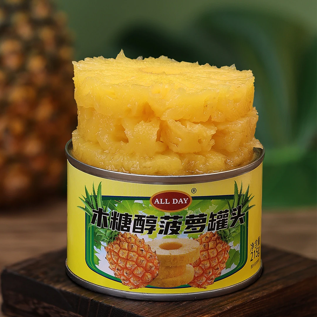 ALL DAY木糖醇/热带菠萝罐头215g*4罐原味凤梨水果菠萝健康好吃