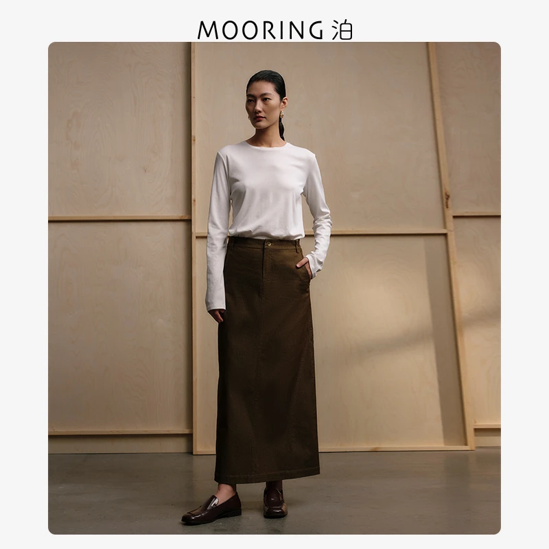 MOORING泊-浮游|新款日本进口H型设计感牛仔半身裙