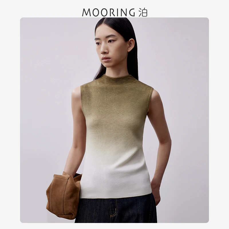 MOORING泊-天放系列 | 新款绵羊毛渐染半高领修身显瘦针织毛衫