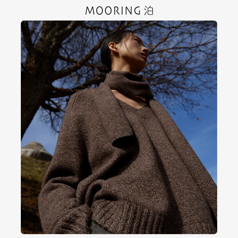 MOORING泊-天放系列 | 新款100%绵羊文艺风宽松针织/配围巾