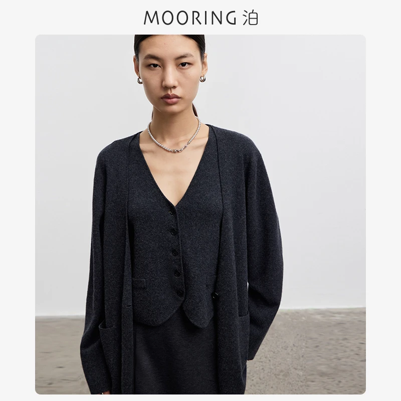 MOORING泊 壅系列 | 新款宽松简约强缩羊毛开衫外套