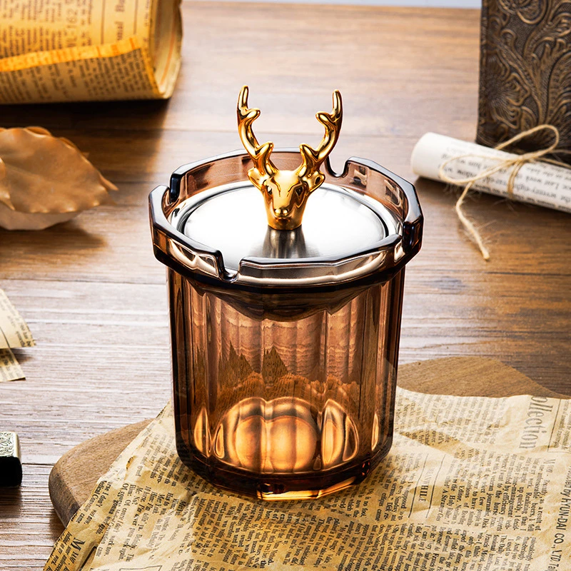 漏斗烟灰缸有带盖潮流烟缸创意家用客厅个性办公室ins风防飞灰味