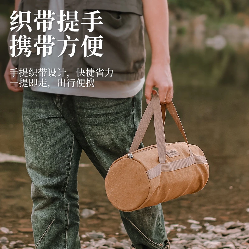 户外露营配件收纳包帐篷风绳地钉工具收纳袋野营手提地钉包圆筒包