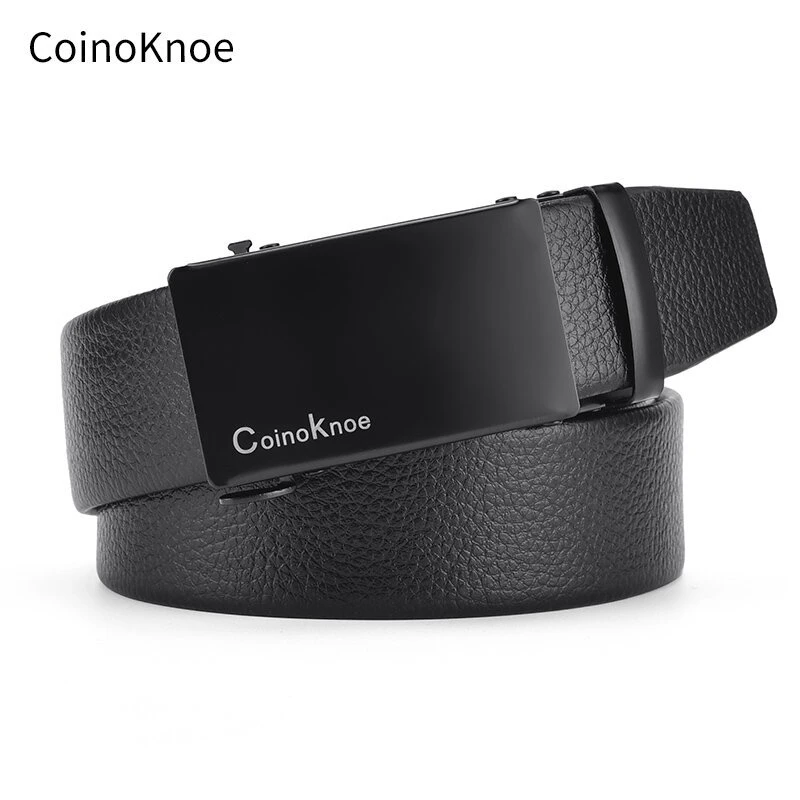 皮珀黑色皮带男士快手四方网络款自动扣品牌男士腰带商务简约现货