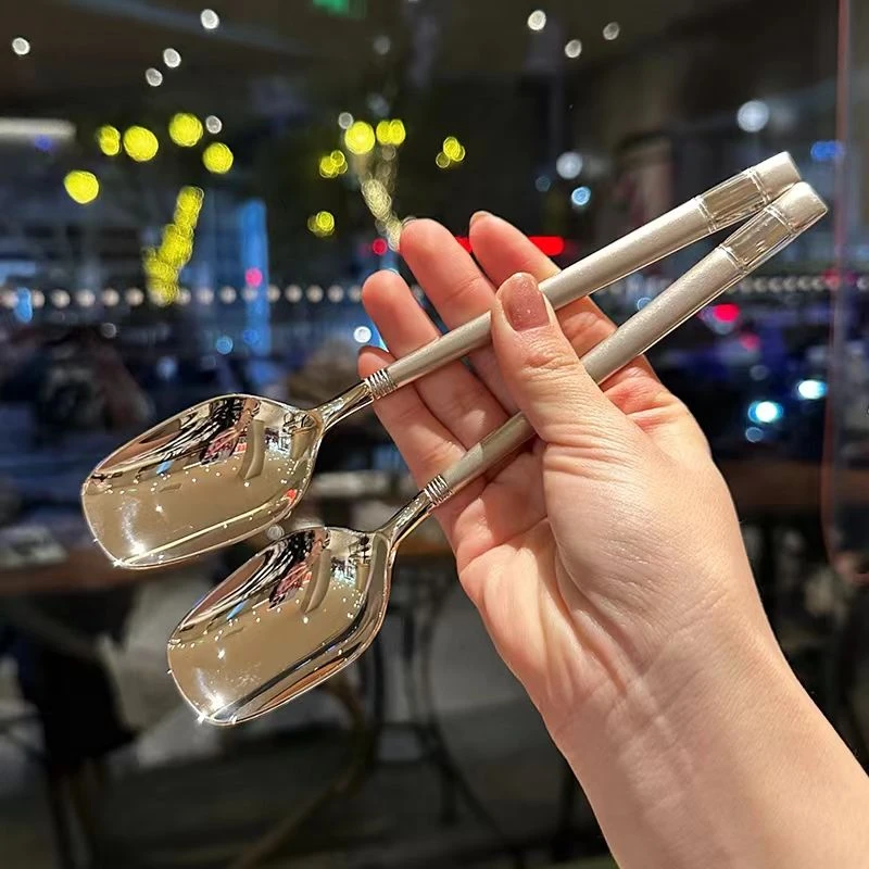 抢！包邮精致勺子高颜值家用汤勺喂饭勺学生吃饭勺网红勺韩式长勺