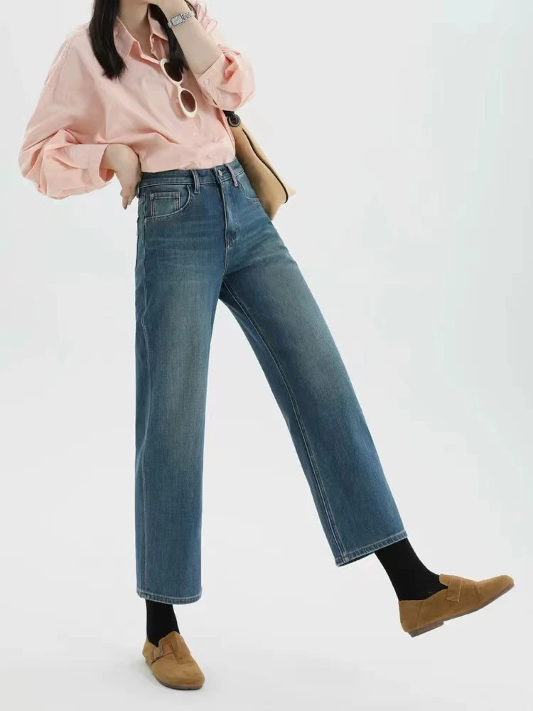 超爆裤王早秋九分窄版直筒阔腿牛仔裤代露露【183】96~