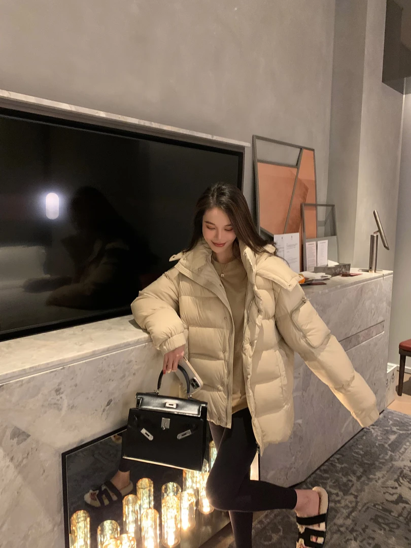 BIG WHITE REMADE“瓦尔沙滩”高级感连帽高充绒鹅绒服外套DB626