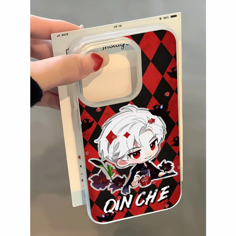 秦彻帅苹果15Pro华为mate60小米14oppo可爱锡纸纹手机壳MF