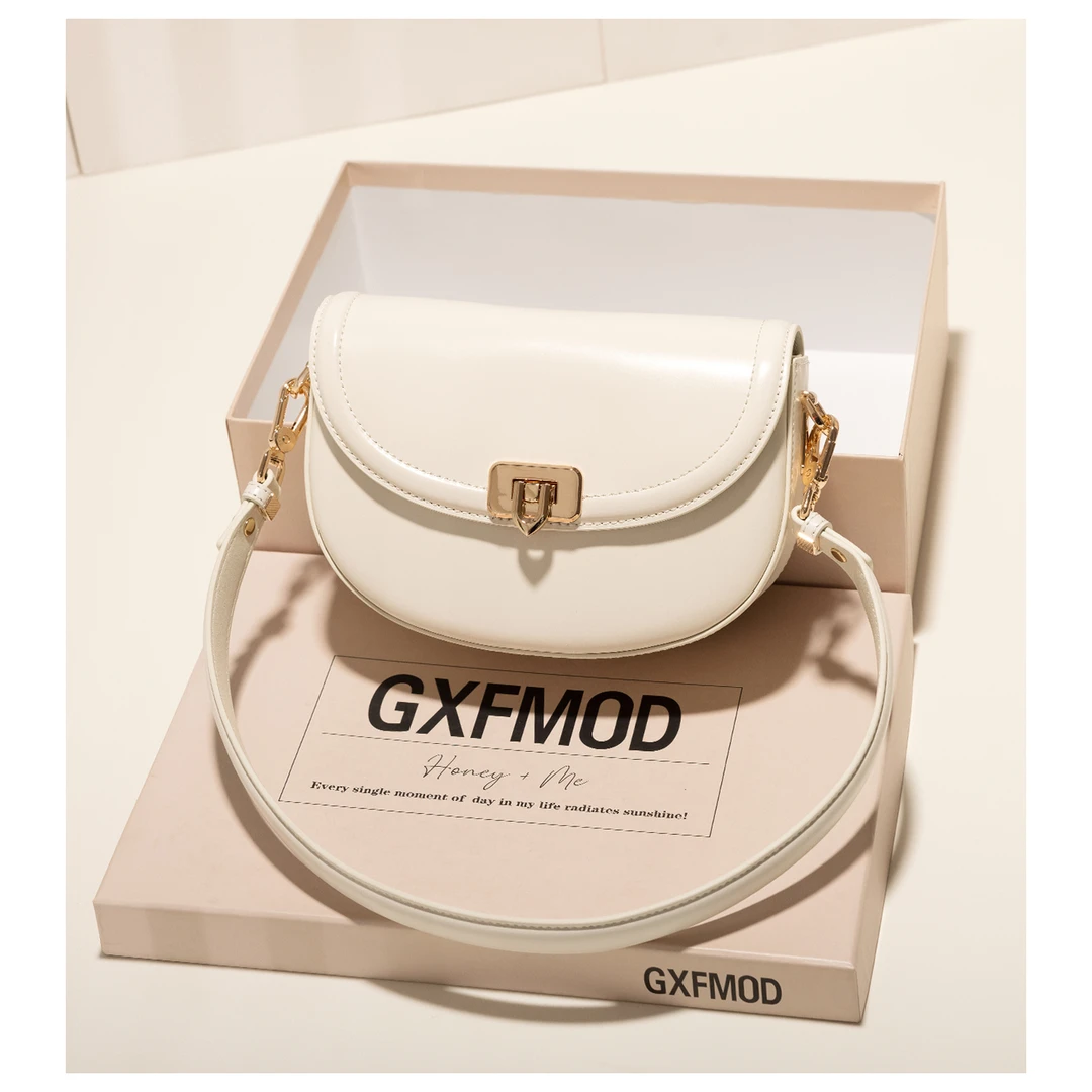 GXFMOD法式牛皮腋下包女时尚气质通勤包包2025春夏单肩斜挎马鞍包