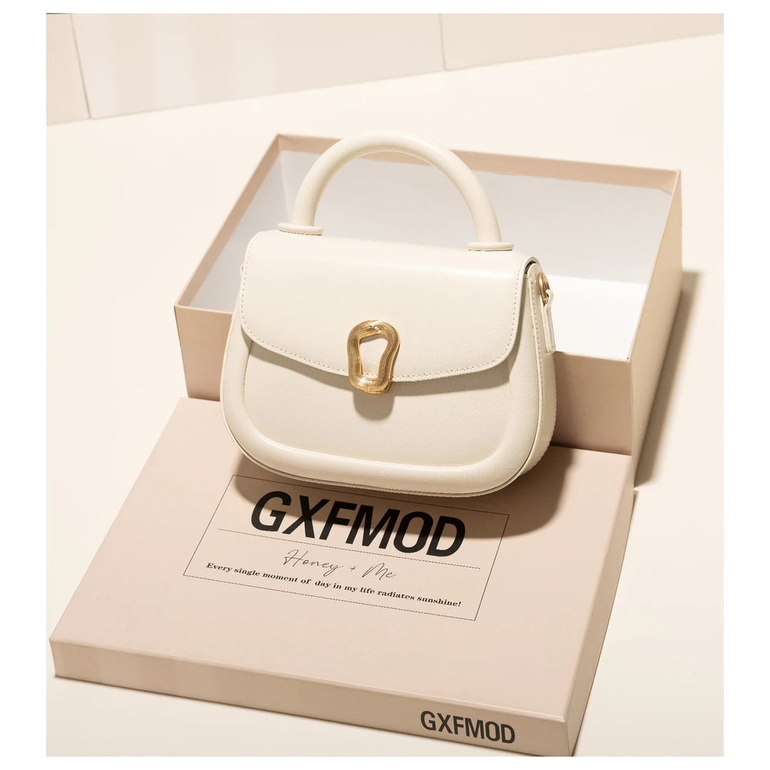 GXFMOD小众时尚手提包女法式牛皮小方包2025新款单肩斜挎通勤包包