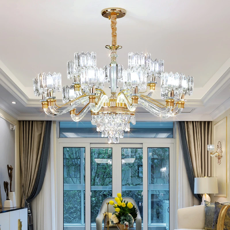 轻奢现代百搭水晶灯臂发光款2023年新款客餐厅配套简欧中式灯